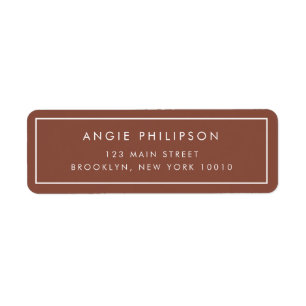 Burnt Orange Modern Return Address Label