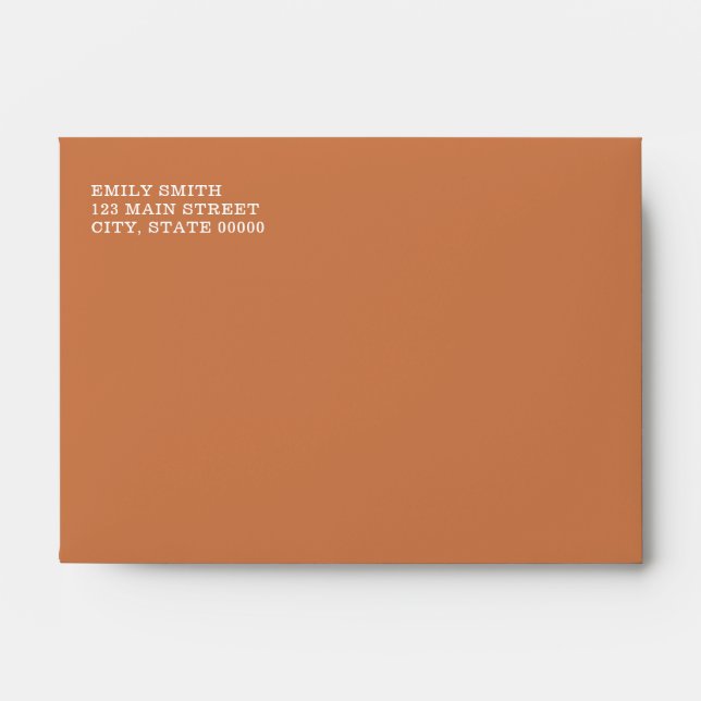 Burnt Orange Modern Simple Envelope (Front)