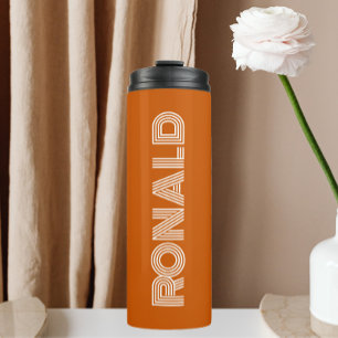 Burnt Orange Modern Typography Personalised Name Thermal Tumbler