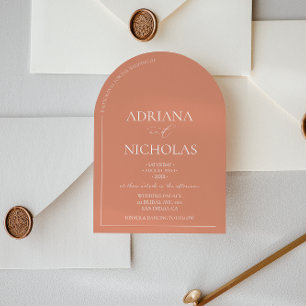 Burnt Orange Modern Wedding  Invitation