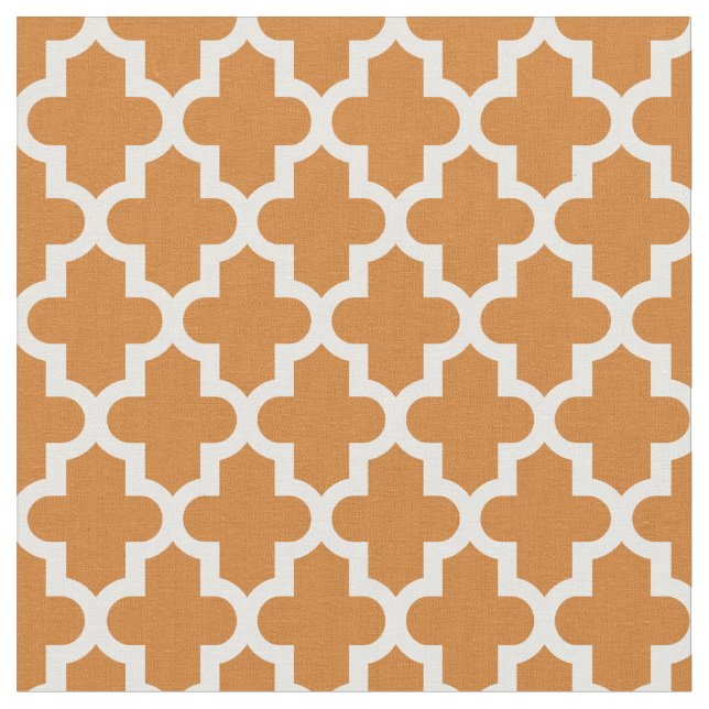 Burnt Orange Moroccan Print Fabric (Close Up)
