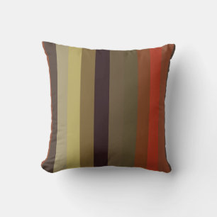 Burnt Orange & Olive Retro stripes Cushion