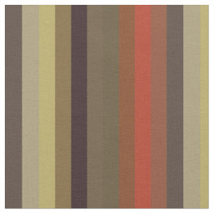 Burnt Orange & Olive Retro stripes Fabric