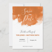 Burnt Orange Paint Swatch Wedding Save the Date