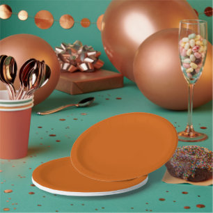 Burnt Orange Paper Plate