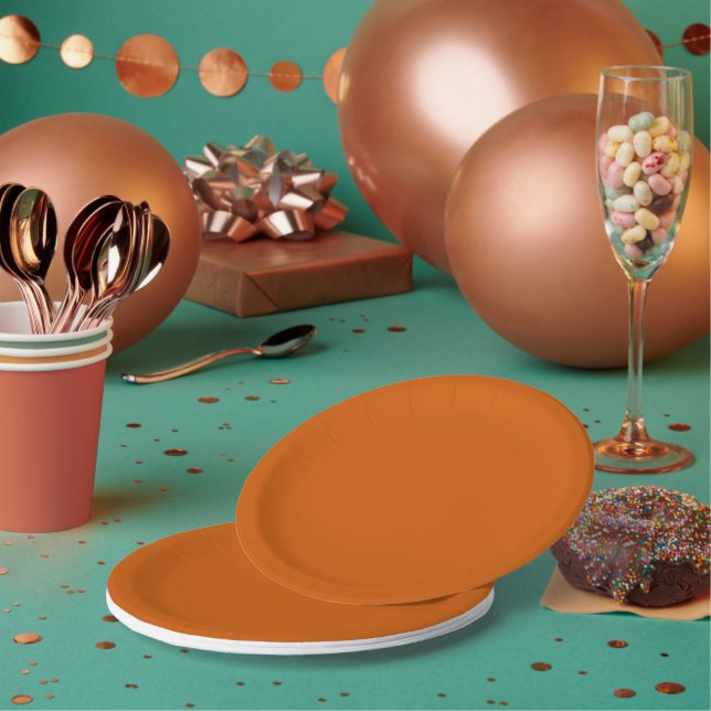 Burnt Orange Paper Plate (Multi)
