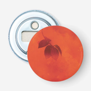 Burnt Orange Persimmon Leaf Abtract Autumn Bottle Opener