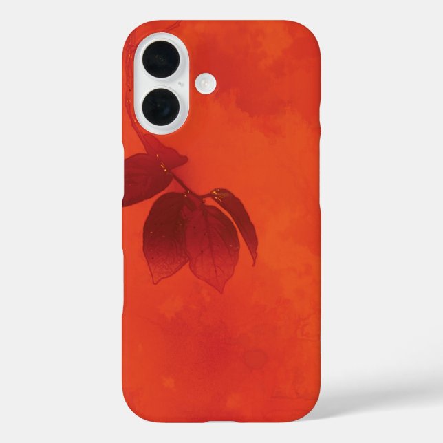 Burnt Orange Persimmon Leaf Abtract Autumn Case-Mate iPhone Case (Back)