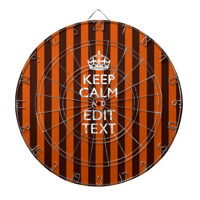 Burnt Orange Personalise This Keep Calm Accent Dartboard (Front)