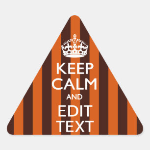 Burnt Orange Personalise This Keep Calm Accent Triangle Sticker