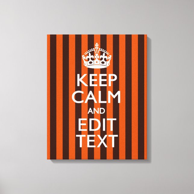 Burnt Orange Personalise This Keep Calm Classic Canvas Print (Front)