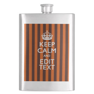 Burnt Orange Personalise This Keep Calm Decor Hip Flask
