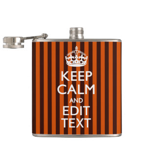 Burnt Orange Personalise This Keep Calm Decor Hip Flask