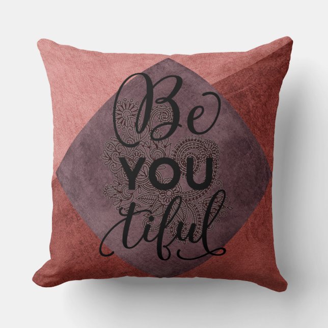 Burnt Orange/Plum Beautiful Luxury Pillow (Front)