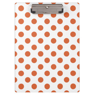 Burnt orange polka dots clipboard