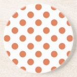 Burnt orange polka dots coaster<br><div class="desc">Burnt orange polka dots on a white background.</div>