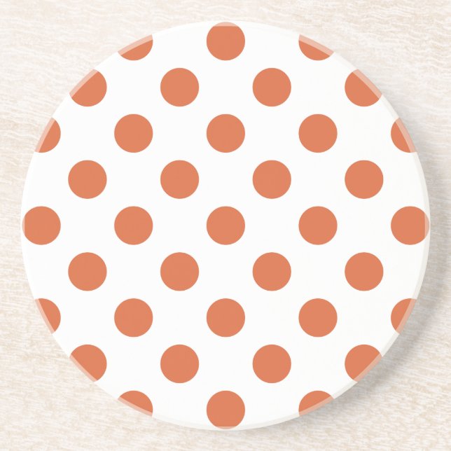 Burnt orange polka dots coaster (Front)