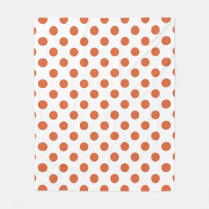 Burnt orange polka dots fleece blanket