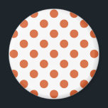 Burnt orange polka dots magnet<br><div class="desc">Burnt orange polka dots on a white background.</div>
