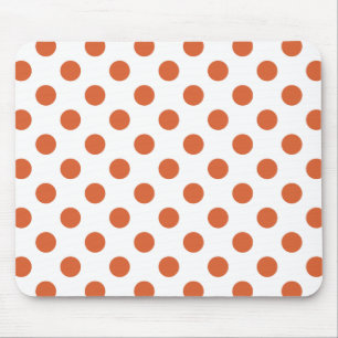 Burnt orange polka dots mouse pad