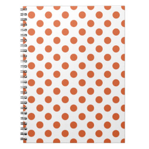 Burnt orange polka dots spiral notebook