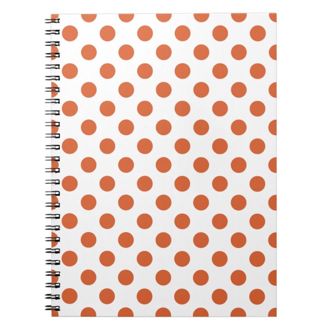 Burnt orange polka dots spiral notebook (Front)