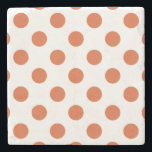 Burnt orange polka dots stone coaster<br><div class="desc">Burnt orange polka dots on a white background.</div>