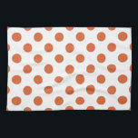Burnt orange polka dots tea towel<br><div class="desc">Burnt orange polka dots on a white background.</div>