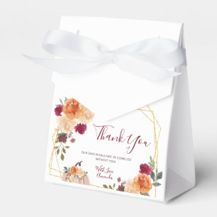 Burnt Orange Pumpkin Floral Fall in love Favour Bo Favour Box