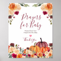 Burnt Orange Pumpkin Floral Prayers for Baby