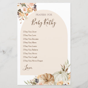 Burnt orange Pumpkin Love Prayers for Baby Sign