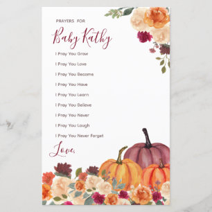 Burnt orange Pumpkin Love Prayers for Baby Sign