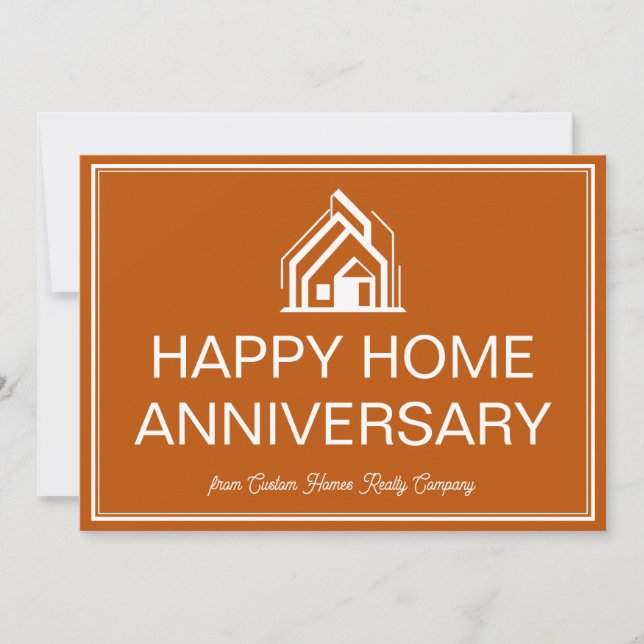 Burnt Orange Real Estate Business Custom Marketing Card (Front)