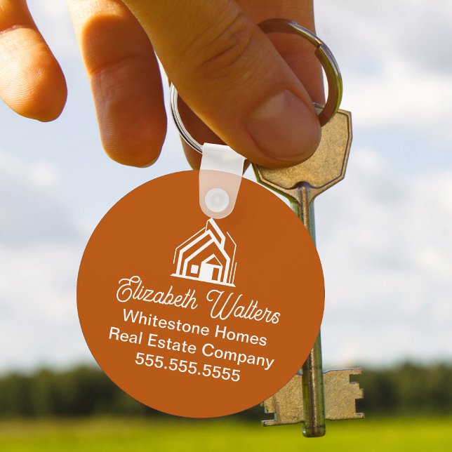 Burnt Orange Real Estate Company Custom Realtor Key Ring (Creator Uploaded)