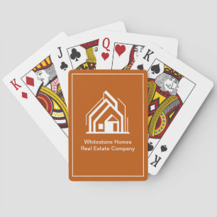 Burnt Orange Real Estate Company Custom Realtor Playing Cards