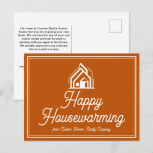 Burnt Orange Real Estate Company Custom Realtor Postcard