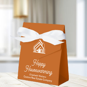 Burnt Orange Real Estate Happy Housewarming Custom Favour Box