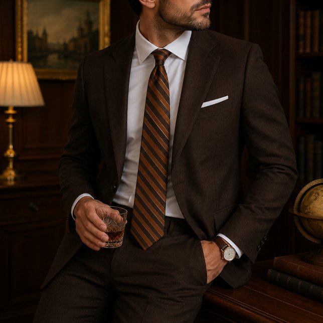 Burnt Orange Regimental Stripe Tie (Creator Uploaded)