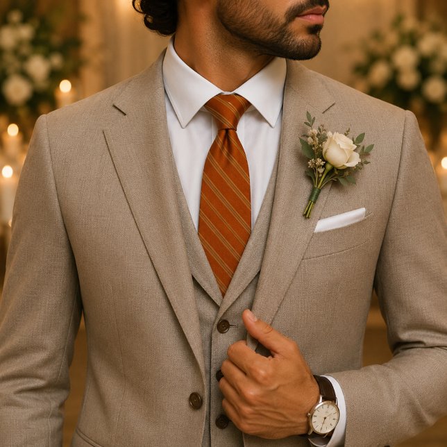Burnt Orange Regimental Stripe Tie (Creator Uploaded)
