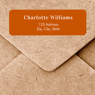 Burnt orange return address