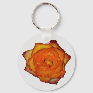 Burnt Orange Rose Keychain
