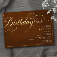 Burnt Orange Rust & Gold | Elegant Formal Birthday