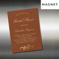 Burnt orange rust gold script luxury bridal shower