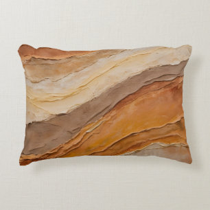 Burnt Orange Rust Terracotta Brown Abstract Decorative Cushion
