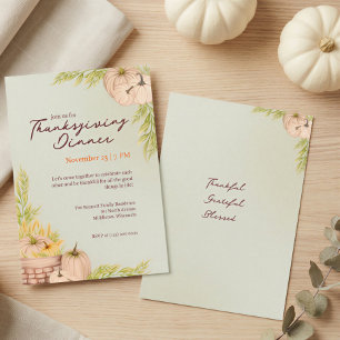 Burnt Orange Rustic Farmhouse Thanksgiving Invitation