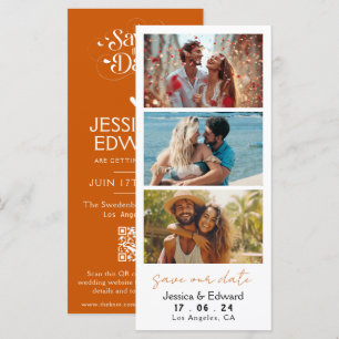 Burnt Orange Save The Date Photo Booth Qr Code