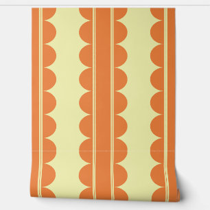Burnt Orange Scalloped Wallpaper