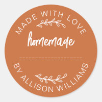 Burnt Orange Script Made With Love Homemade Food 