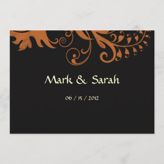 Burnt Orange Scrolling Fern Invitation
