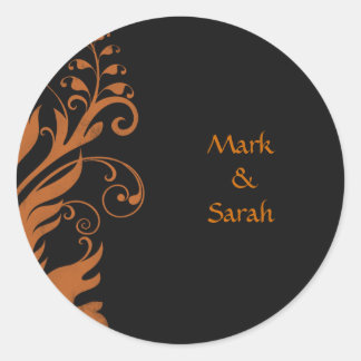 Burnt Orange Scrolling Fern Sticker